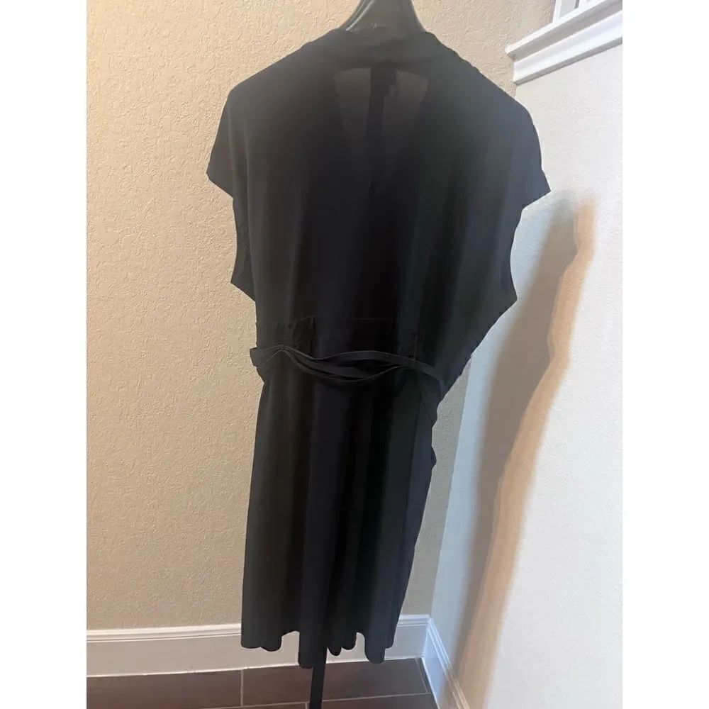 Worthington black faux wrap fitted high belted dress sz 3X - Picture 6 of 9